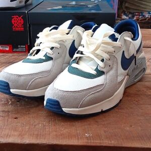 Nike Air Max - off-white/grey/navy/hunter, size M 9.5.